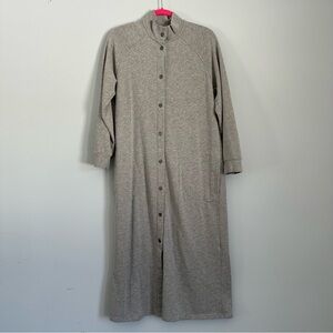Gray Long Button-Up Robe
